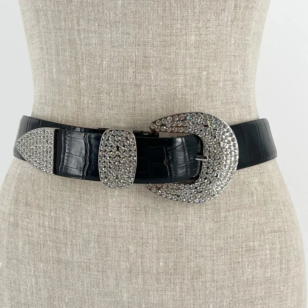 Y2K rhinestone buckle belt bling blingy 2000s vintage